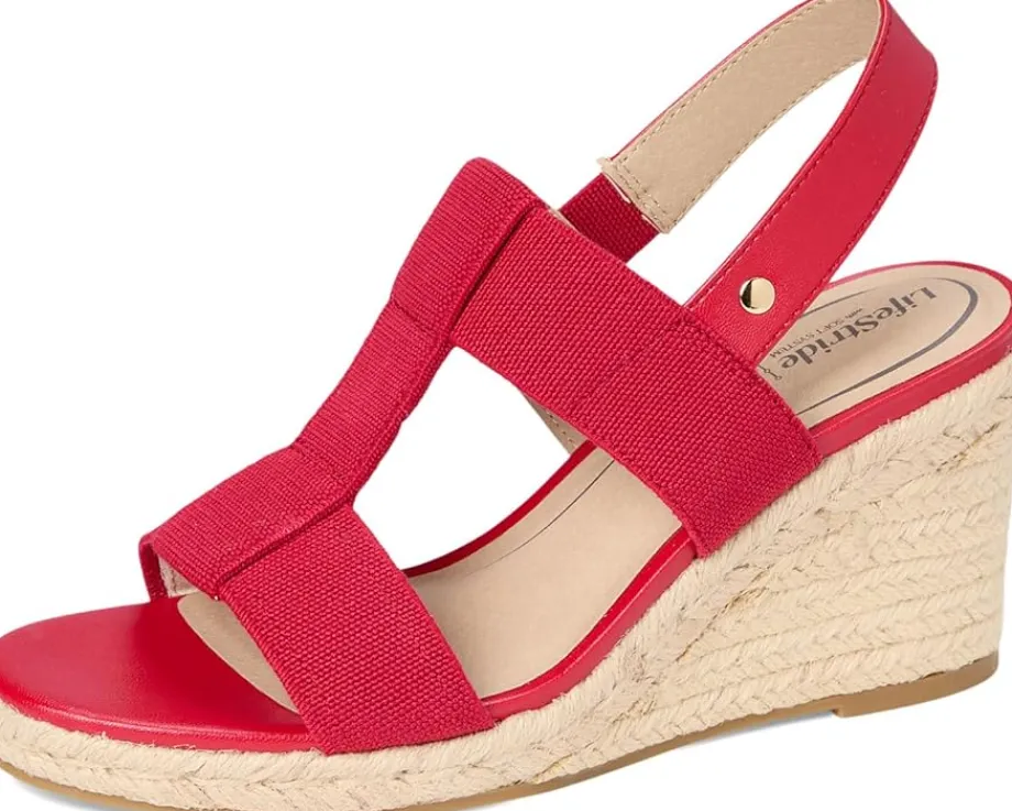 LifeStride Tallulah Fire Red Faux Leather Best