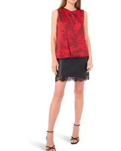 Women Vince Camuto Tank w/ Draped Neck and Center Front Pleat