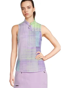 Women Jamie Sadock Tartan Print Sleeveless Polo