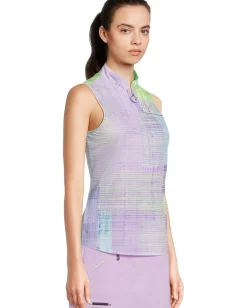 Women Jamie Sadock Tartan Print Sleeveless Polo