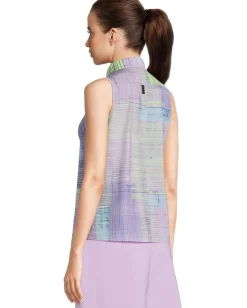 Women Jamie Sadock Tartan Print Sleeveless Polo