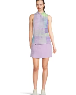 Women Jamie Sadock Tartan Print Sleeveless Polo