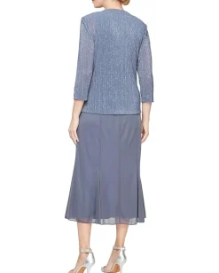 Women Alex Evenings Tea Length Jacket Dress