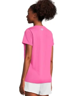 Women Under Armour Tech Short Sleeve V-Neck Solid