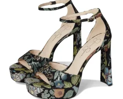 Jessica Simpson Telxia Ankle Strap Platform Sandals Black Multi Discount