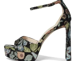 Jessica Simpson Telxia Ankle Strap Platform Sandals Black Multi Discount