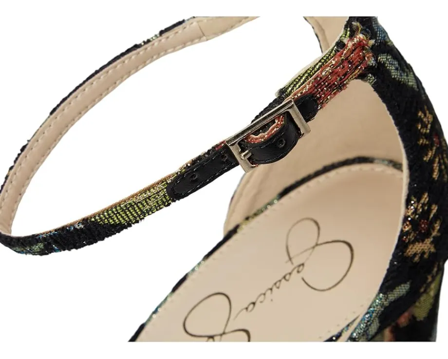 Jessica Simpson Telxia Ankle Strap Platform Sandals Black Multi Discount