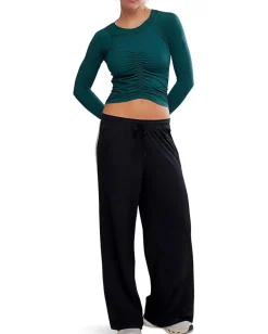 FP Movement Tempo Ruched Long Sleeve Evergreen New