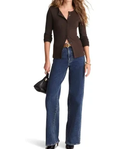 Women Madewell Texture Mock Neck Cardigan