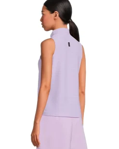 Jamie Sadock Textured Ottoman Solid Sleeveless Polo Lilac Purple New
