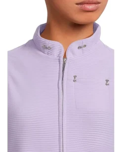 Jamie Sadock Textured Ottoman Solid Sleeveless Polo Lilac Purple New