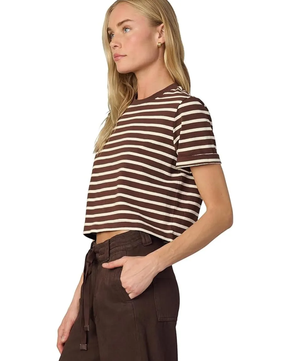 Joe's Jeans The Boxy Tee Brown/Sand Stripe Discount