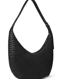 Madewell The Essential Curve Shoulder Bag in Handwoven Leather True Black Best