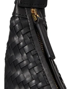 Madewell The Essential Curve Shoulder Bag in Handwoven Leather True Black Best