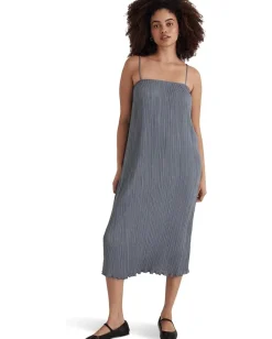 Madewell The Goldie Dress in Plissé Teapot Blue Hot