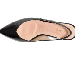 Cole Haan The Go-To Slingback Pump 65MM Black Leather/Black Lizard Print Leather Best
