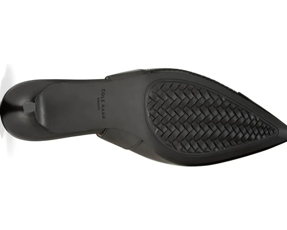 Cole Haan The Go-To Slingback Pump 65MM Black Leather/Black Lizard Print Leather Best