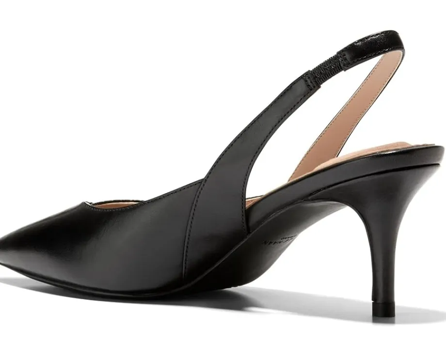 Cole Haan The Go-To Slingback Pump 65MM Black Leather/Black Lizard Print Leather Best