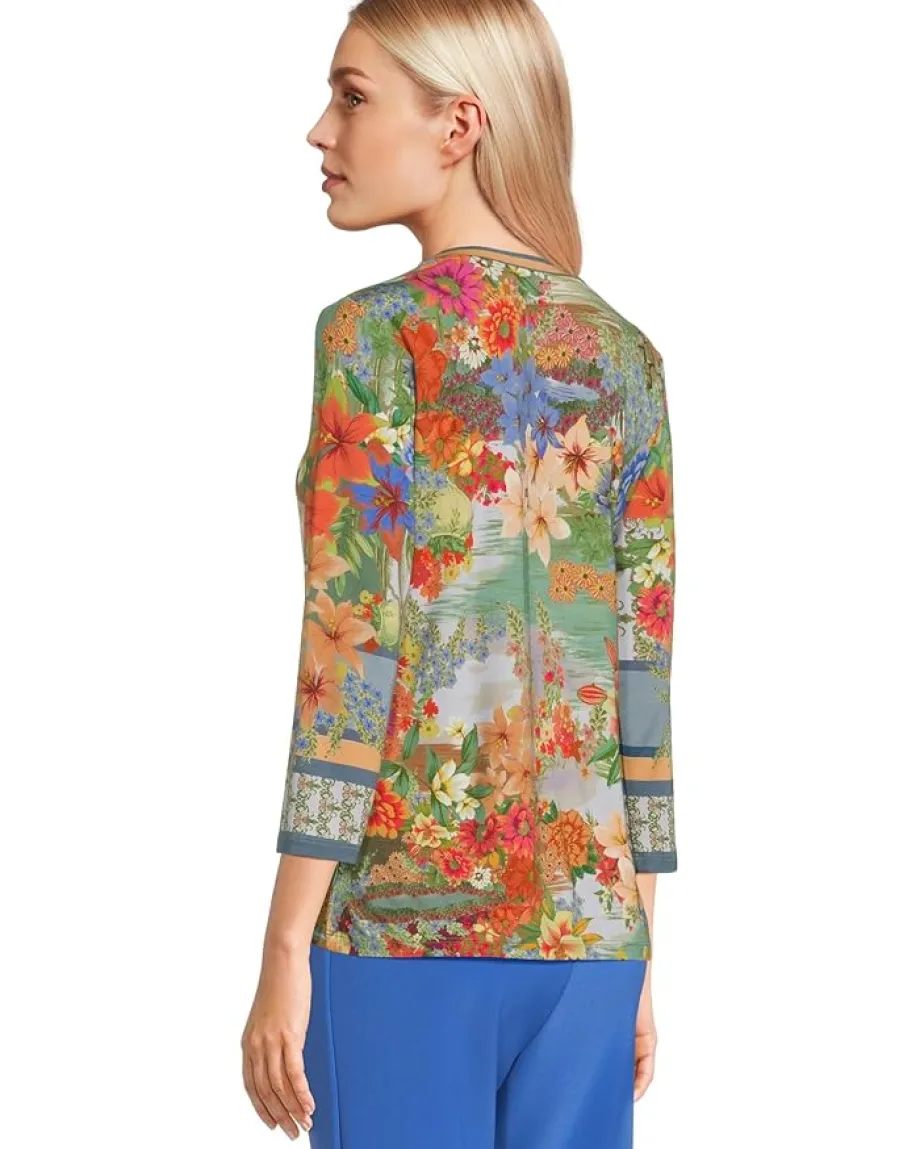 Johnny Was The Janie Favorite 3/4 Sleeve Crew Neck Tee Asteria Best