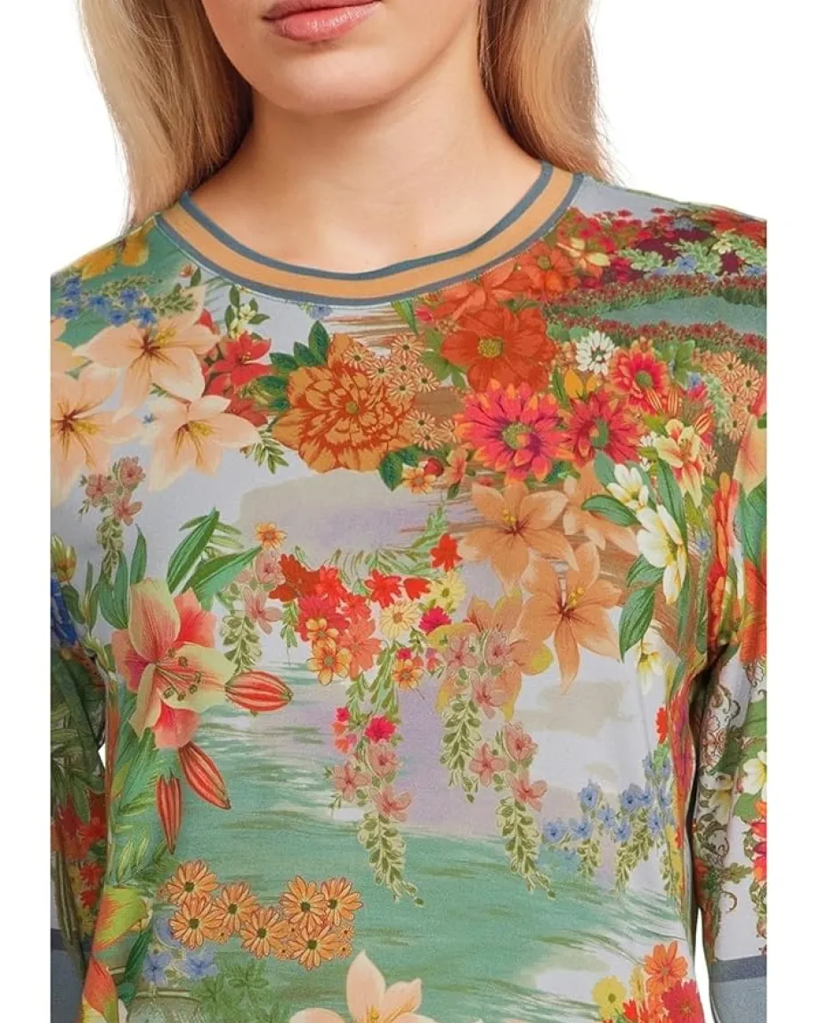 Johnny Was The Janie Favorite 3/4 Sleeve Crew Neck Tee Asteria Best