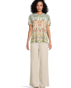 Women Johnny Was The Janie Favorite Flutter Sleeve Henley Tee