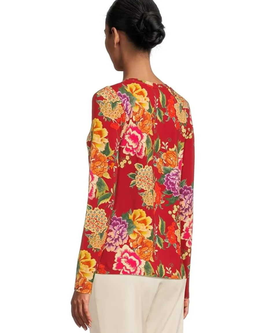 Women Johnny Was The Janie Favorite Long Sleeve V-Neck Fitted Tee