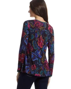 Women Johnny Was The Janie Favorite Long Sleeve V-neck Swing Tee- A