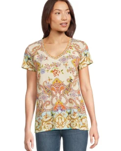 Women Johnny Was The Janie Favorite Short Sleeve V-Neck Tee