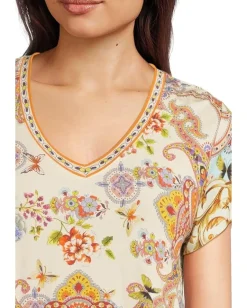 Women Johnny Was The Janie Favorite Short Sleeve V-Neck Tee