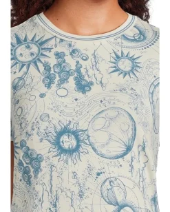 Johnny Was The Janie Favorite Short Sleeve Crew Neck Tee- Min Mina Blue New