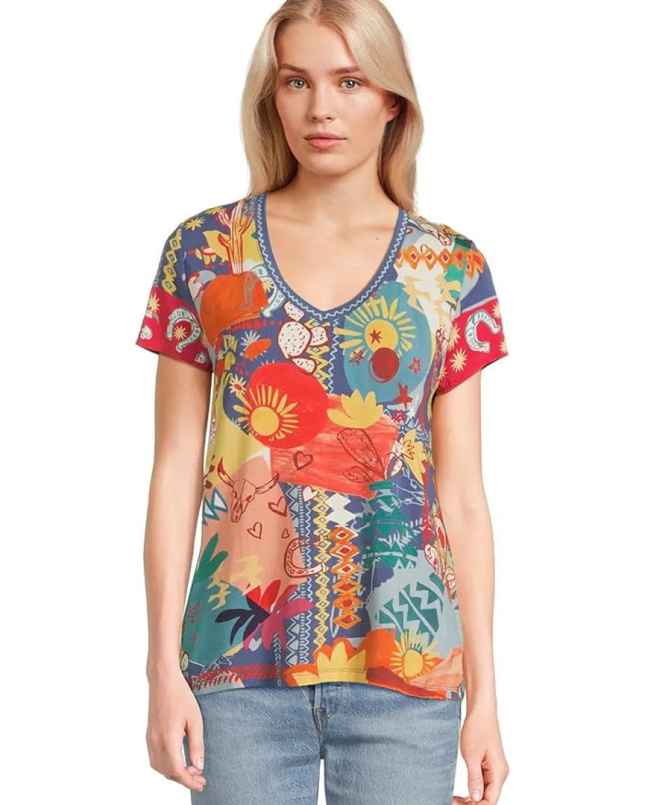 Women Johnny Was The Janie Favorite Short Sleeve V-Neck Tee