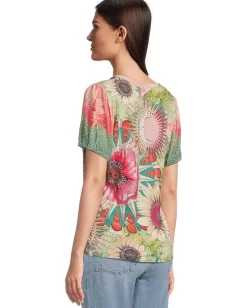 Women Johnny Was The Janie Favorite V-neck Puff Sleeve Tee-