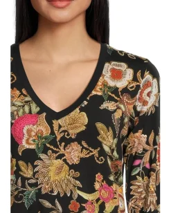 Women Johnny Was The Janie Favorite V-neck Flute Sleeve Tee- Lowri