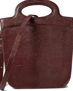 Madewell The Toggle Crossbody Bag in Lizard-Stamped Leather Dark Cabernet Outlet