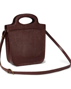 Madewell The Toggle Crossbody Bag in Lizard-Stamped Leather Dark Cabernet Outlet