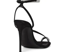 Steve Madden Tia Black Satin Rhinestone Sale