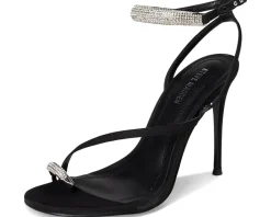 Steve Madden Tia Black Satin Rhinestone Sale