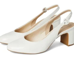 LifeStride Tia Slingback Shoes White Patent Discount