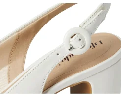 LifeStride Tia Slingback Shoes White Patent Discount