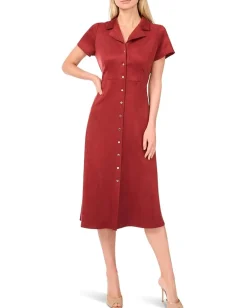 Women Vince Camuto Tie Back Button Down Midi Dress