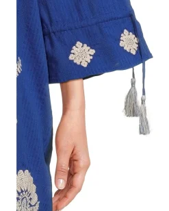 Johnny Was Tie Front Kimono Sleeve Dress (slip) Bluing Best