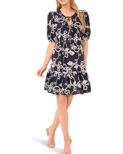 CeCe Tie Front Short Tiered Dress Night Shade Online