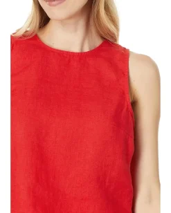 Women Madewell Tie-Back Scoopneck Top in Striped 100% Linen