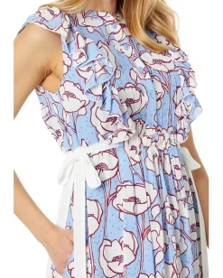 Ted Baker Tindraa Sleeveless Frilled Midi Dress Blue Outlet