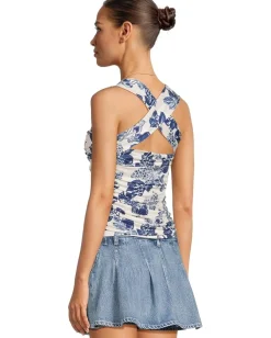 Free People Tommie Knit Top Ivory Combo New