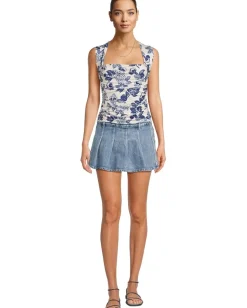 Free People Tommie Knit Top Ivory Combo New