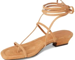 Madewell Tonio Strappy Sandals - Lace Up Suede Sunbaked Clay Outlet