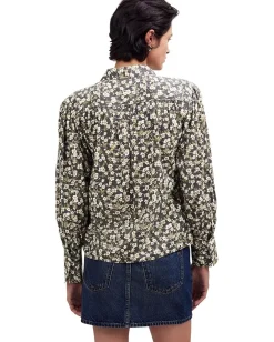 Women Madewell Top Femme Long Sleeve Popover - Transpeed Cotton Viscose