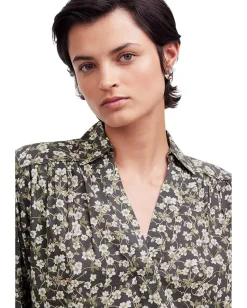 Women Madewell Top Femme Long Sleeve Popover - Transpeed Cotton Viscose