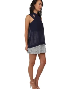 BCBGeneration Top Overlay Dress Navy Hot